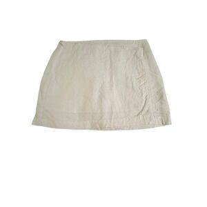 Glassons Skirt Womens 8‎ Size White Mini Wrap Euro Flax Linen Viscose #EE2-2